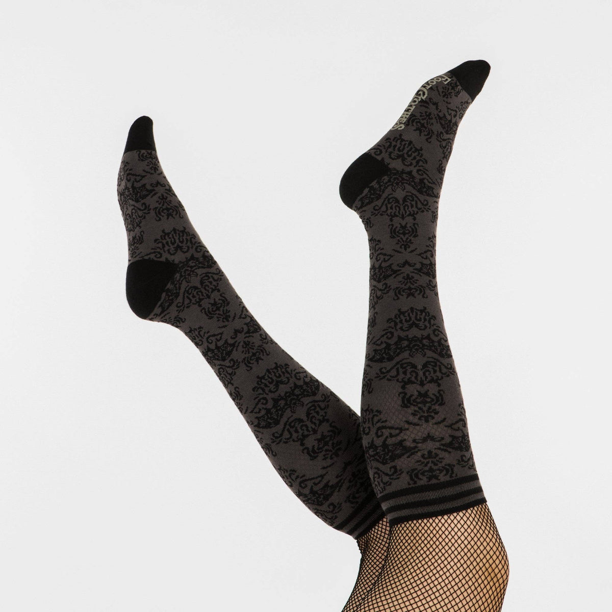 Bat Damask Knee High Socks - Angel's House of Design Co.