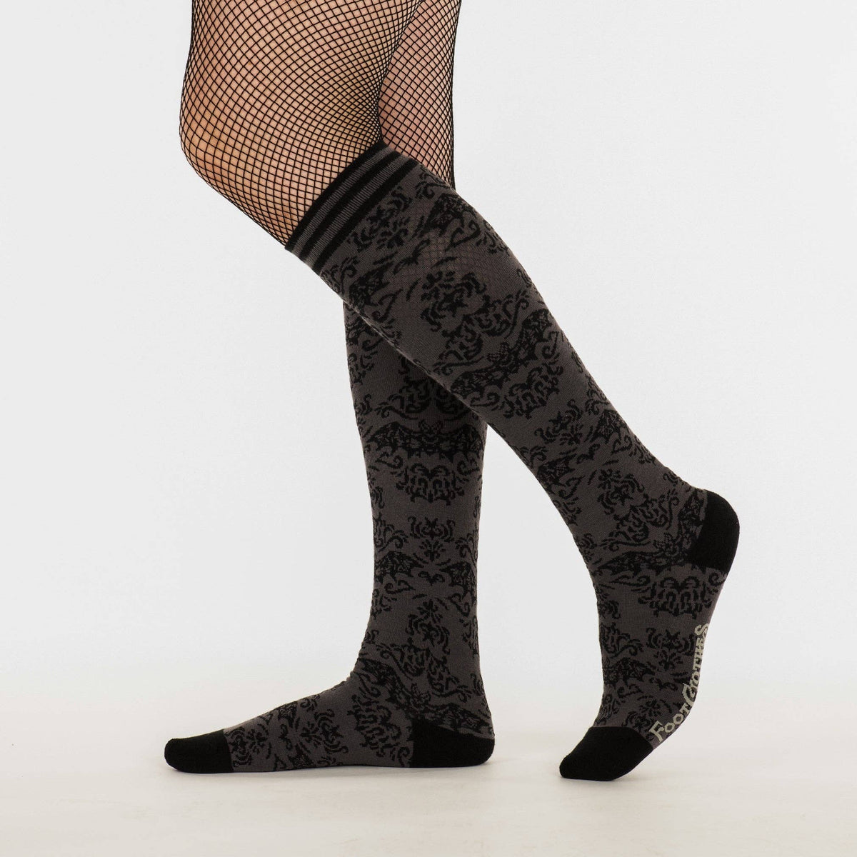 Bat Damask Knee High Socks - Angel's House of Design Co.