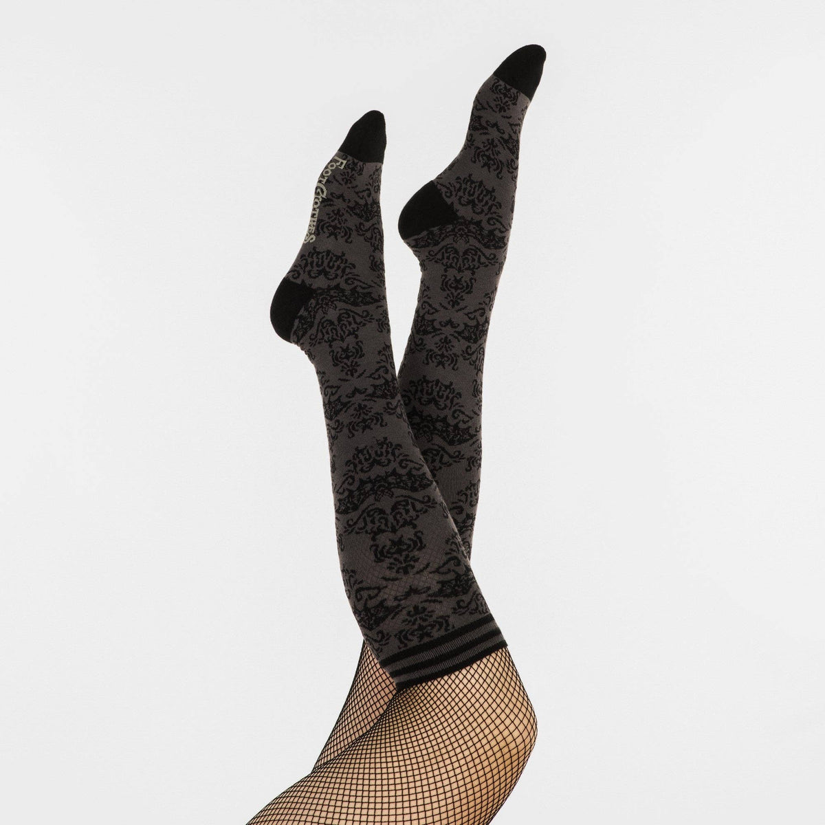 Bat Damask Knee High Socks - Angel's House of Design Co.