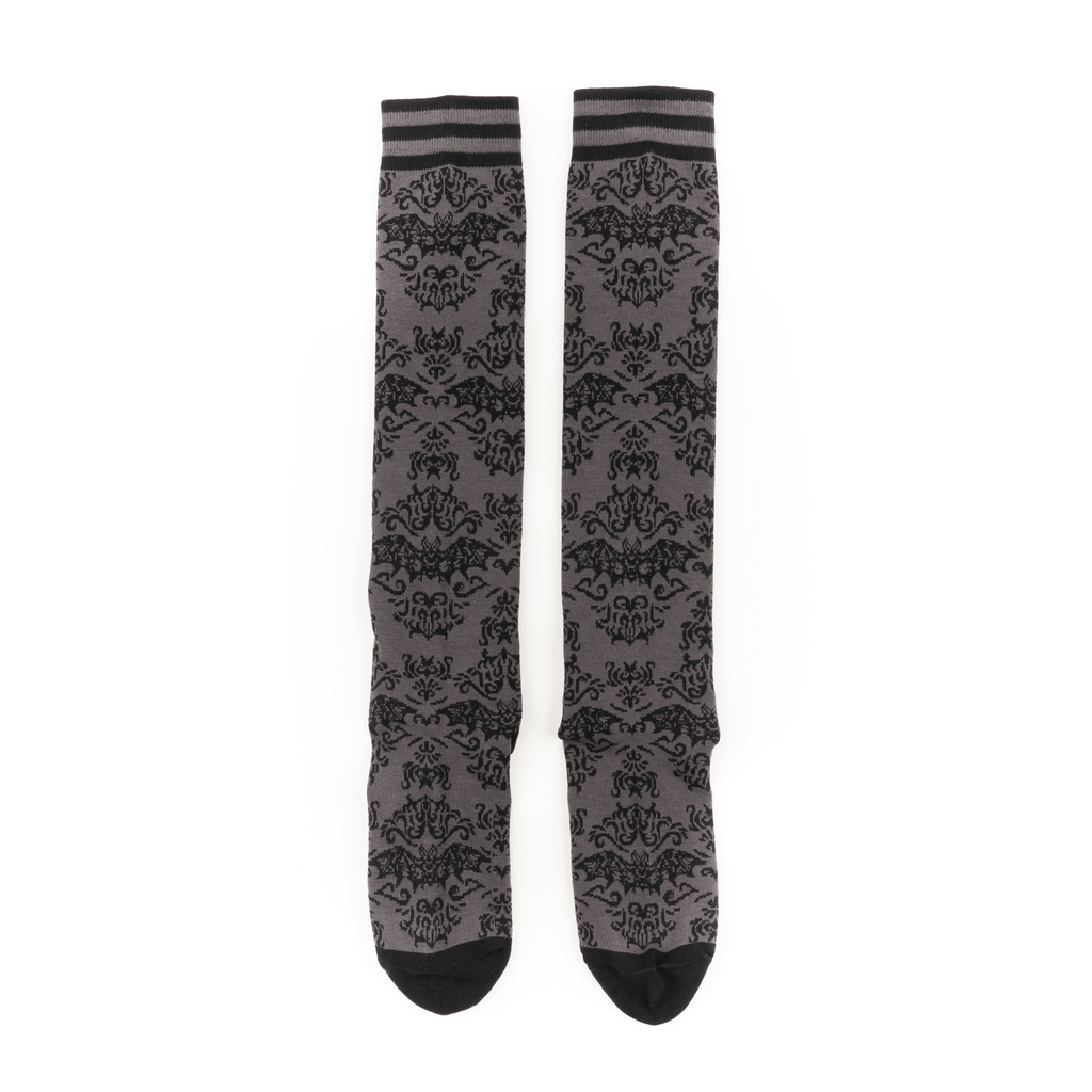 Bat Damask Knee High Socks - Angel's House of Design Co.