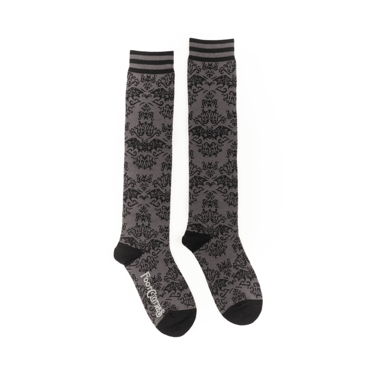 Bat Damask Knee High Socks - Angel's House of Design Co.