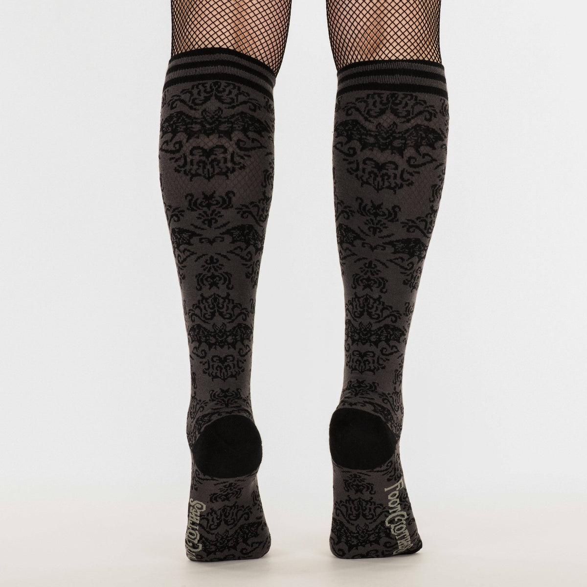 Bat Damask Knee High Socks - Angel's House of Design Co.