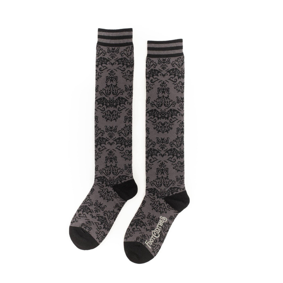 Bat Damask Knee High Socks - Angel's House of Design Co.