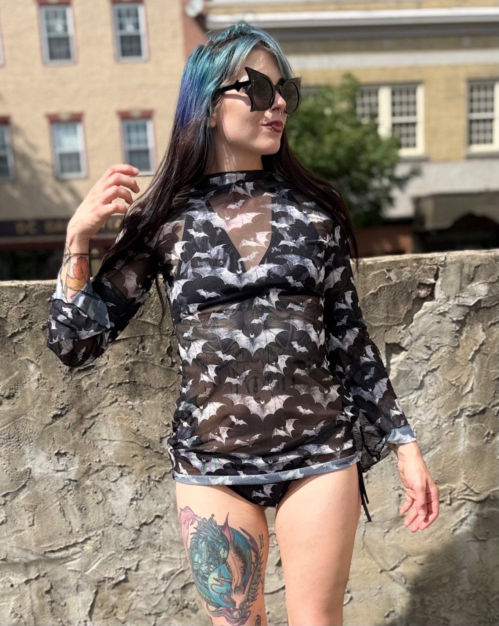Bat Mesh Mini Dress - Angel's House of Design Co.