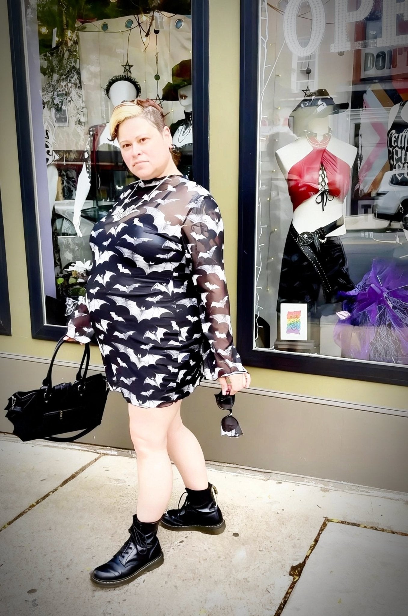 Bat Mesh Mini Dress - Angel's House of Design Co.