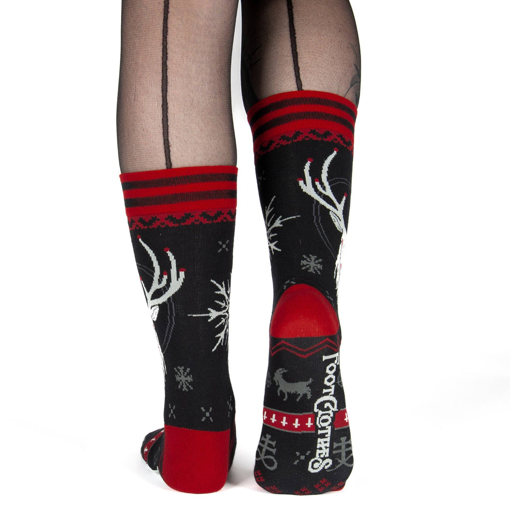 Beelzebuck Ugly Xmas Sweater Crew Socks - Angel's House of Design Co.