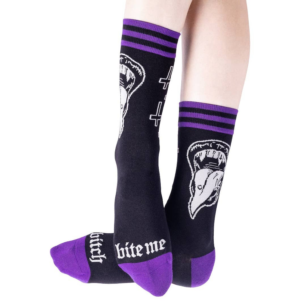 Bite Me Bitch Crew Socks - Angel's House of Design Co.
