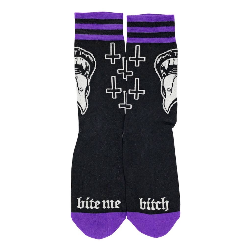 Bite Me Bitch Crew Socks - Angel's House of Design Co.