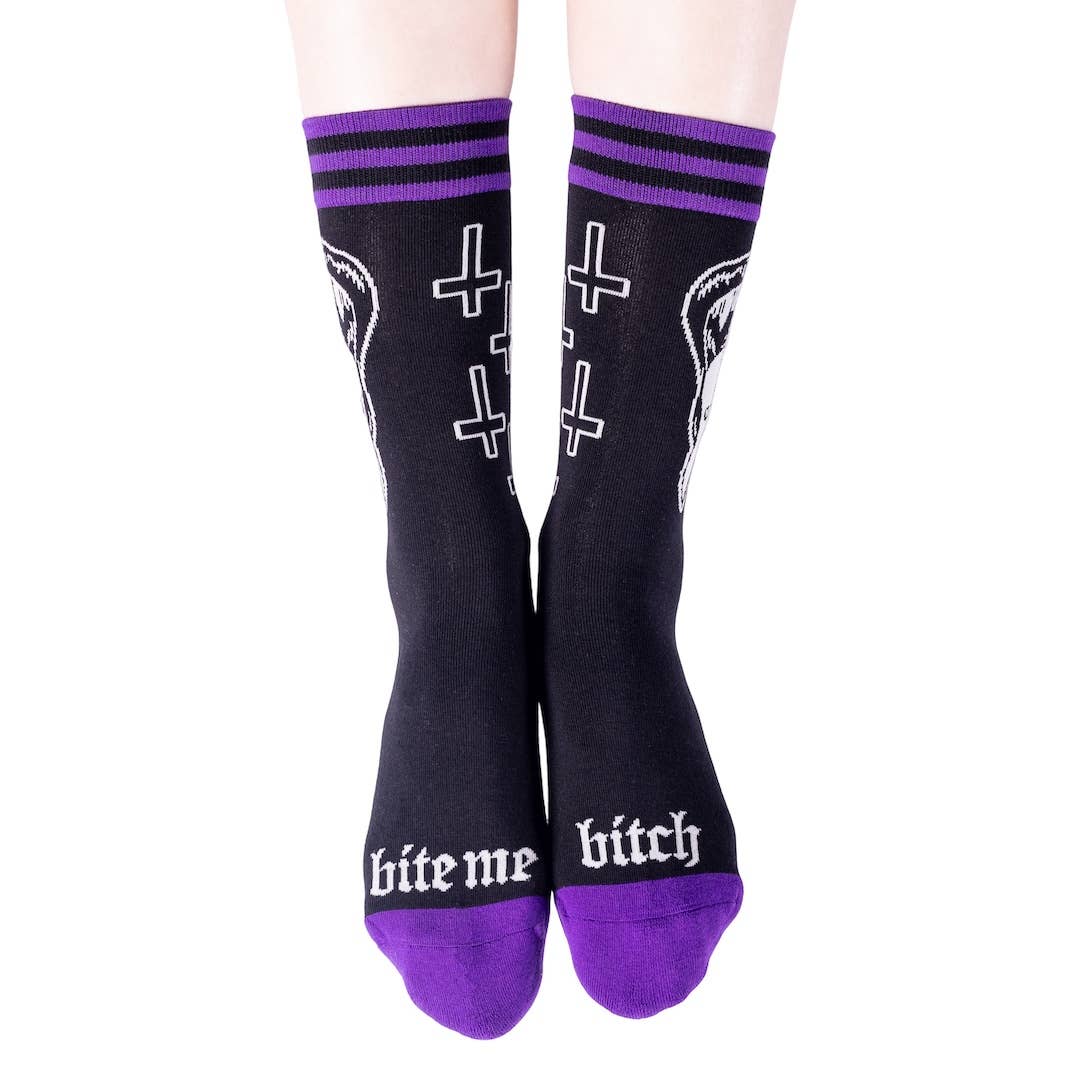 Bite Me Bitch Crew Socks - Angel's House of Design Co.