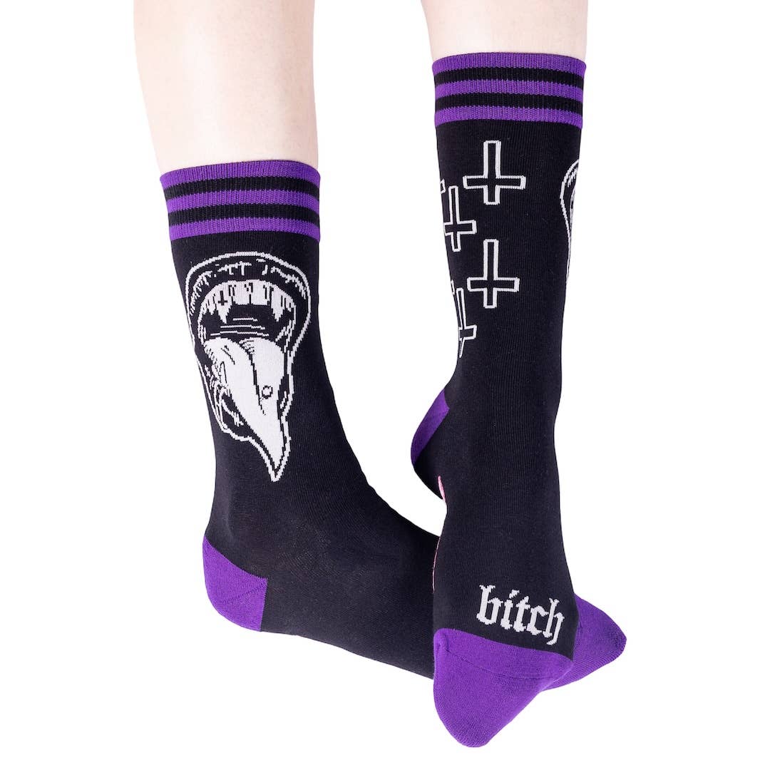 Bite Me Bitch Crew Socks - Angel's House of Design Co.