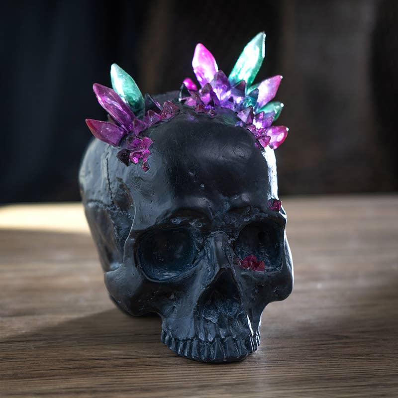 Black Skull With Crystals - Angel's House of Design Co.