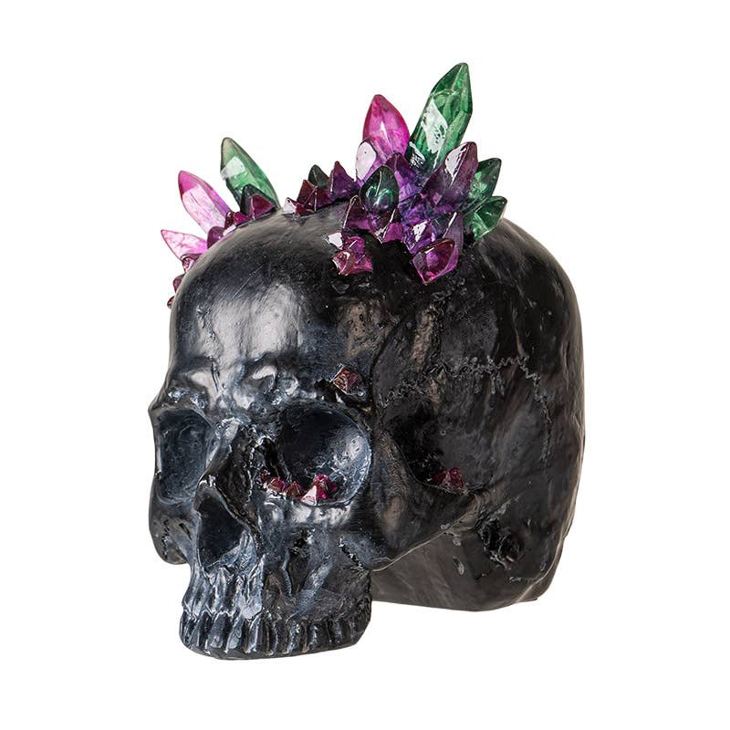 Black Skull With Crystals - Angel's House of Design Co.