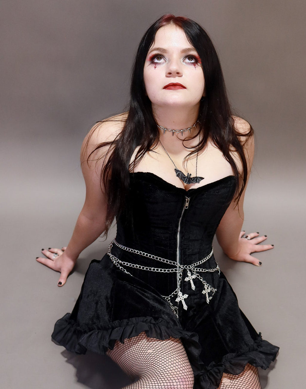 Black Velvet Corset A - line Dress - Angel's House of Design Co.