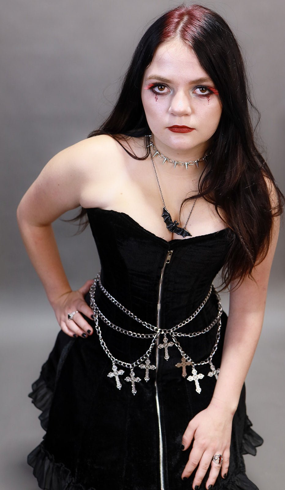 Black Velvet Corset A - line Dress - Angel's House of Design Co.