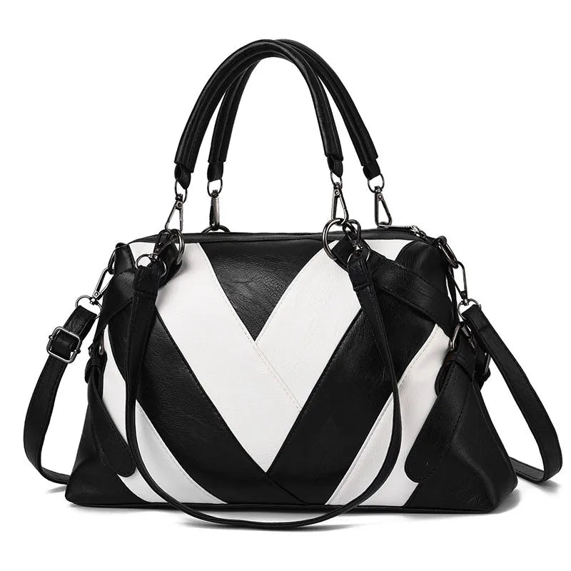 Black & White Chevron Handbag - Angel's House of Design Co.