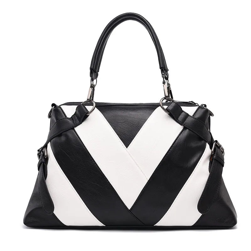 Black & White Chevron Handbag - Angel's House of Design Co.