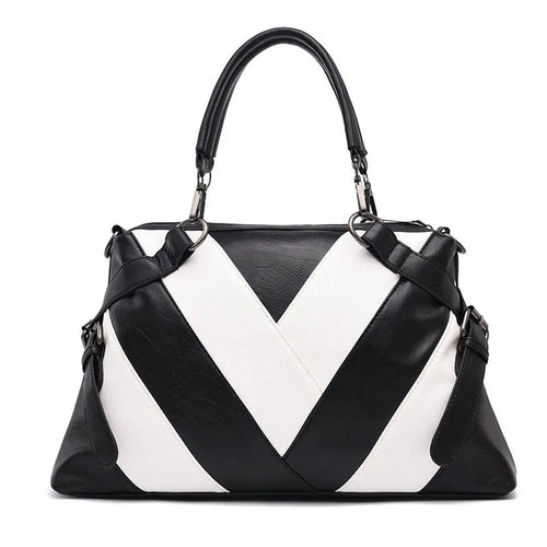 Black & White Chevron Handbag - Angel's House of Design Co.