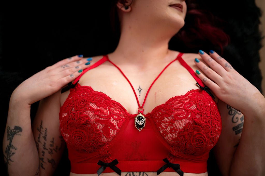 Blood Rose Bat Bra - Angel's House of Design Co.