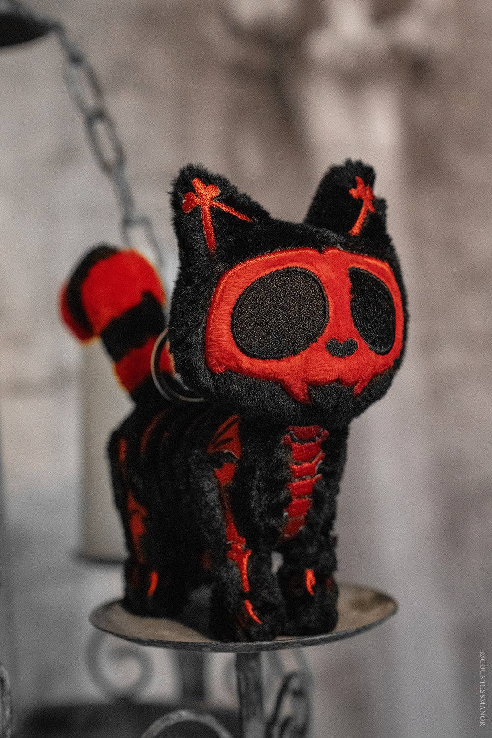 Blood Skelekitty Plush Keychain - Angel's House of Design Co.