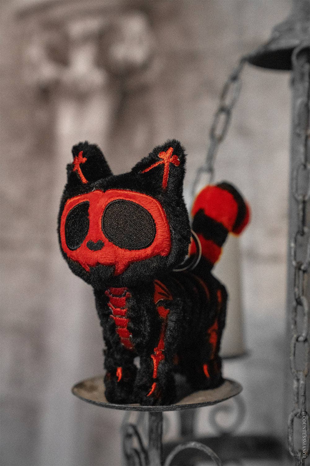 Blood Skelekitty Plush Keychain - Angel's House of Design Co.