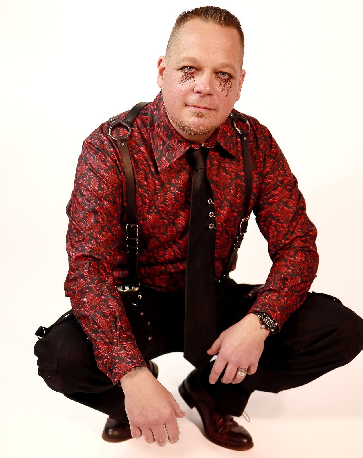Bloodlust Red Filagree Dress Shirt - Angel's House of Design Co.