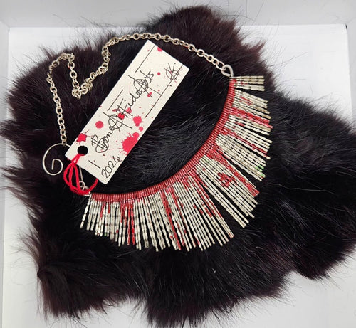 Bloody Metal Fringe Necklace by Boneafide Arts - Angel's House of Design Co.