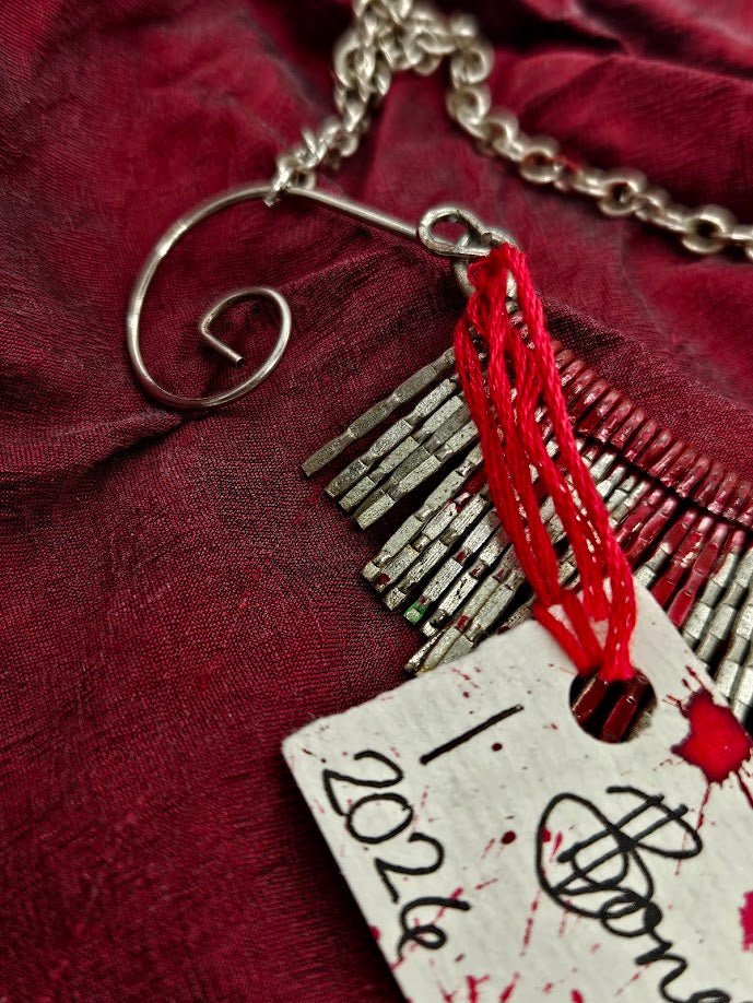 Bloody Metal Fringe Necklace by Boneafide Arts - Angel's House of Design Co.
