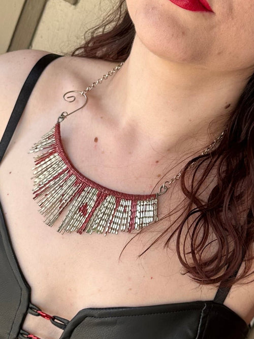 Bloody Metal Fringe Necklace by Boneafide Arts - Angel's House of Design Co.