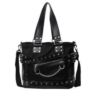 Bondage Handbag in Canvas and PU Leather - Angel's House of Design Co.