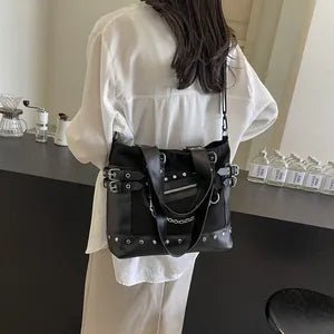 Bondage Handbag in Canvas and PU Leather - Angel's House of Design Co.