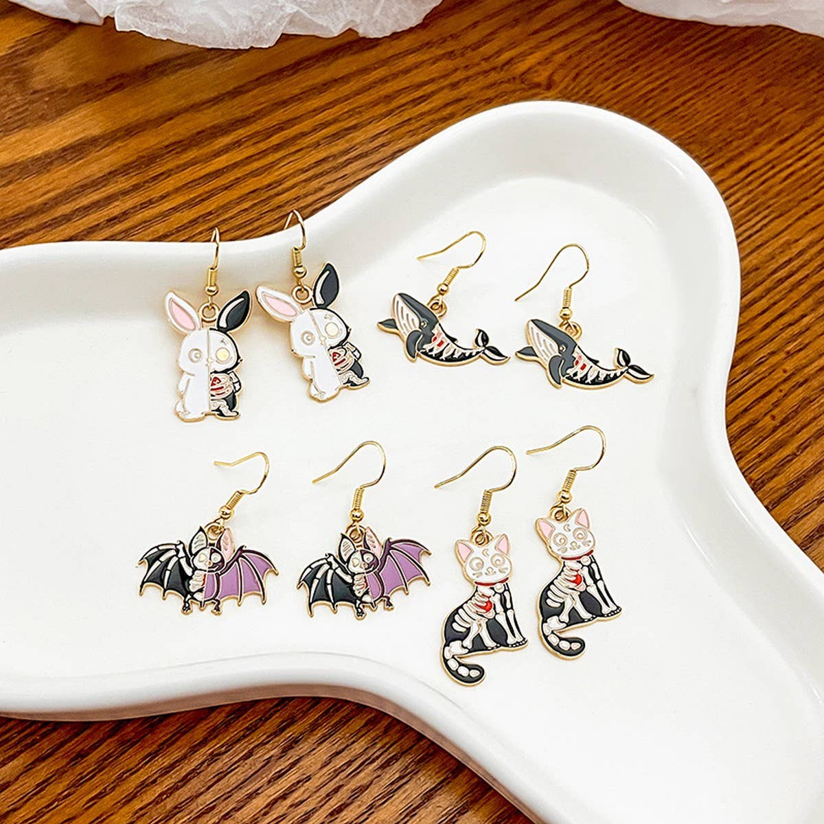 CARTOON HALLOWEEN FUNNY ANIMAL EARRINGS_CWAJE1841