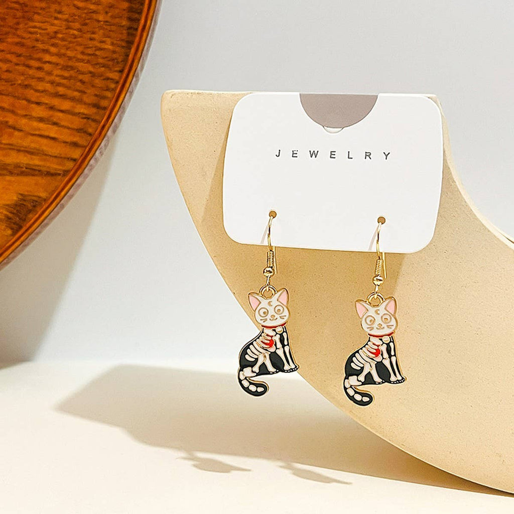 CARTOON HALLOWEEN FUNNY ANIMAL EARRINGS_CWAJE1841 - Angel's House of Design Co.