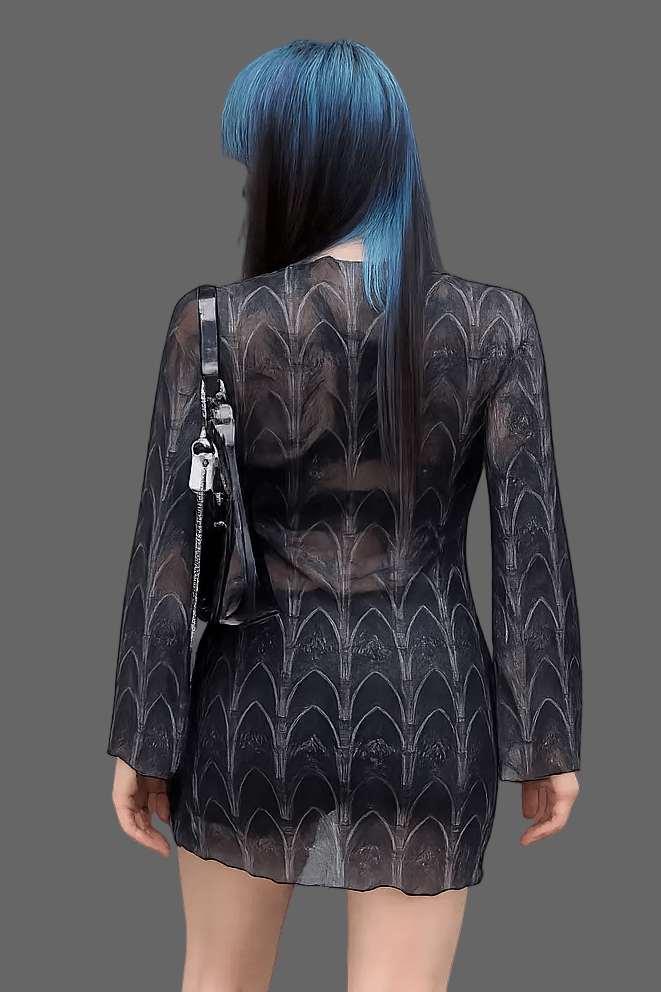 Cathedral Mesh Mini Dress - Angel's House of Design Co.
