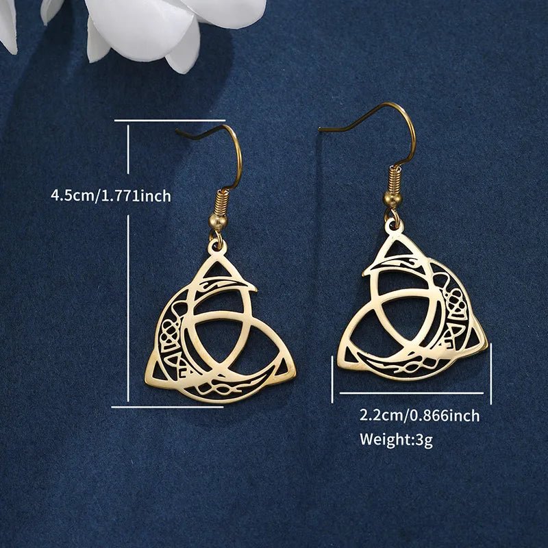 Celtic Knot Moon Earrings - Angel's House of Design Co.