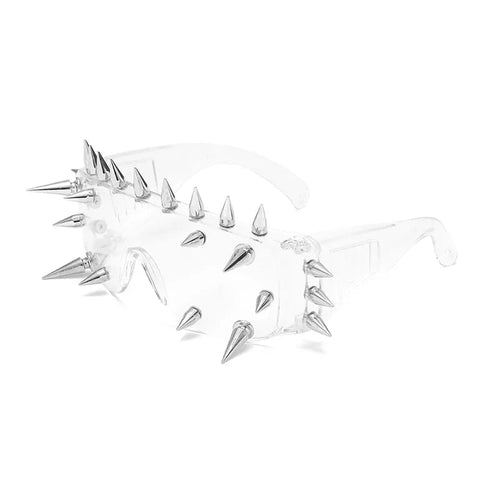 Clear Cyber Punk Spiked Sunglasses - Angel's House of Design Co.
