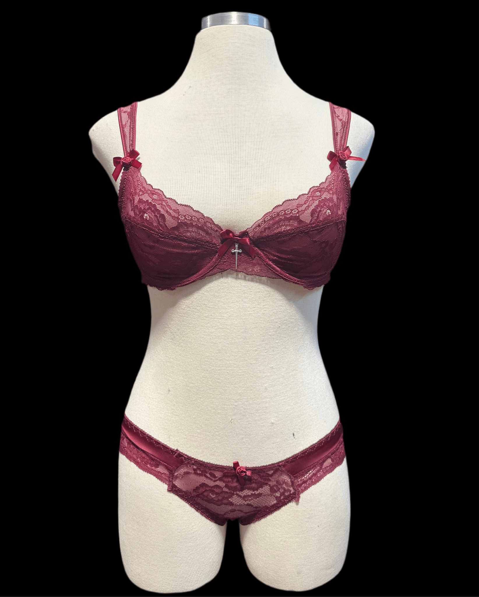 Crimson Killer Bra & Panty Set - Angel's House of Design Co.
