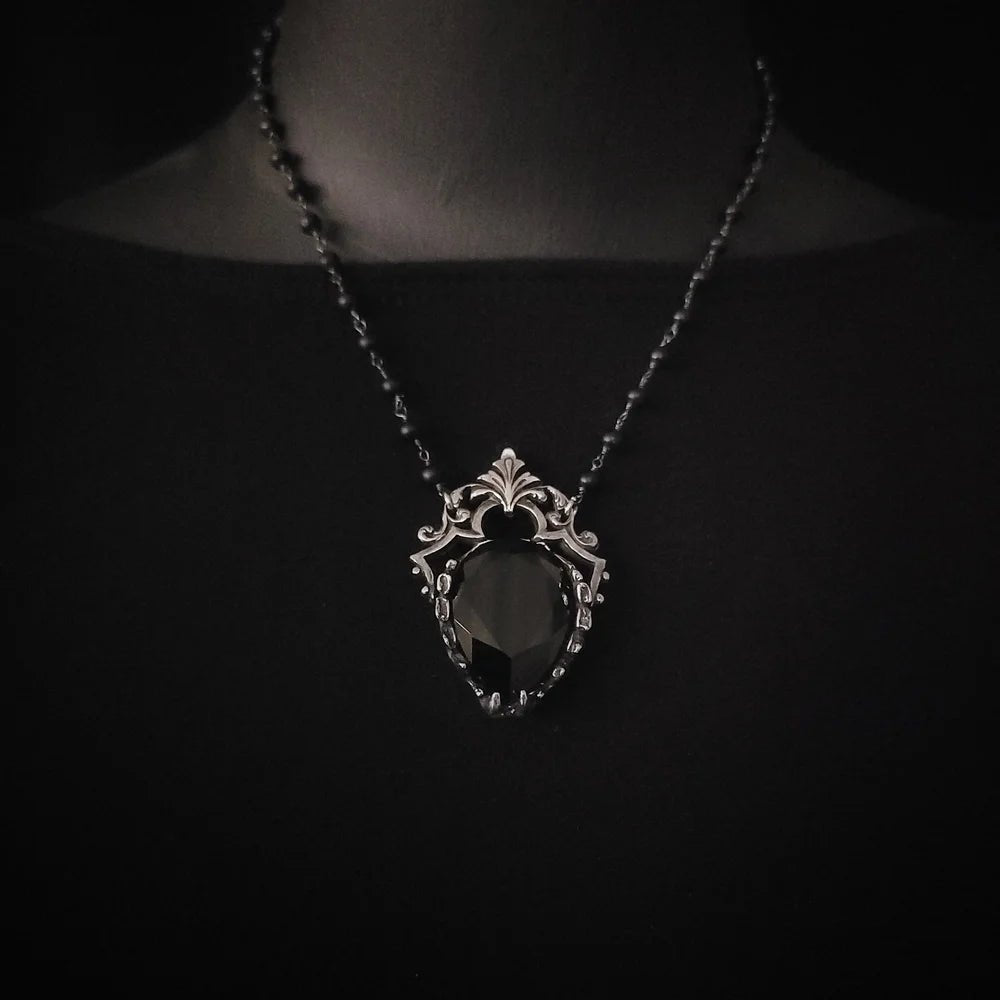 Crystal Bat Jaw Necklace by Martha Rotten - Angel's House of Design Co.