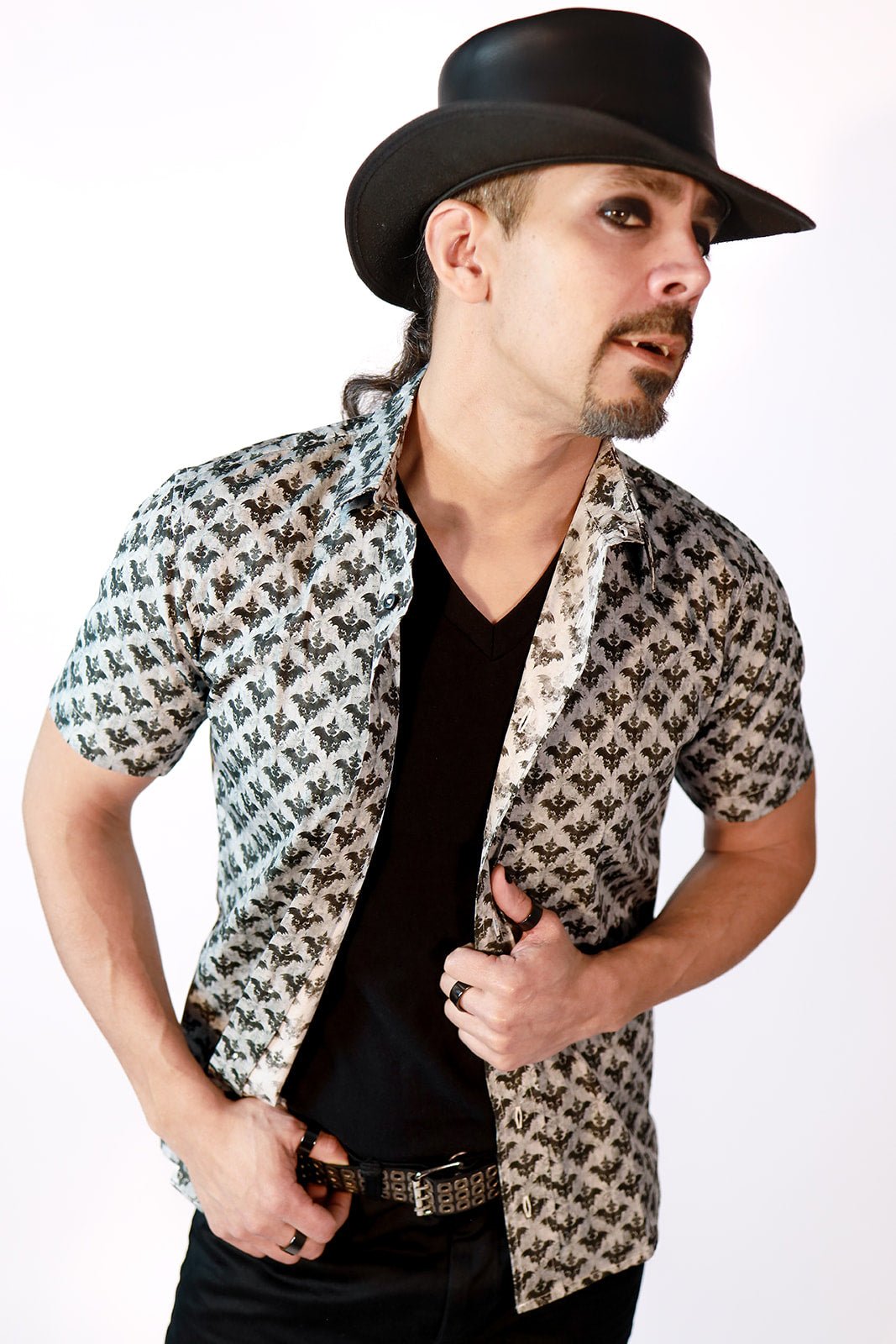 Damask Bat Button Up - Angel's House of Design Co.