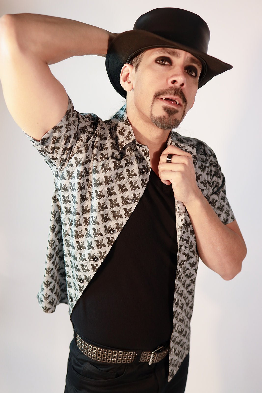Damask Bat Button Up - Angel's House of Design Co.