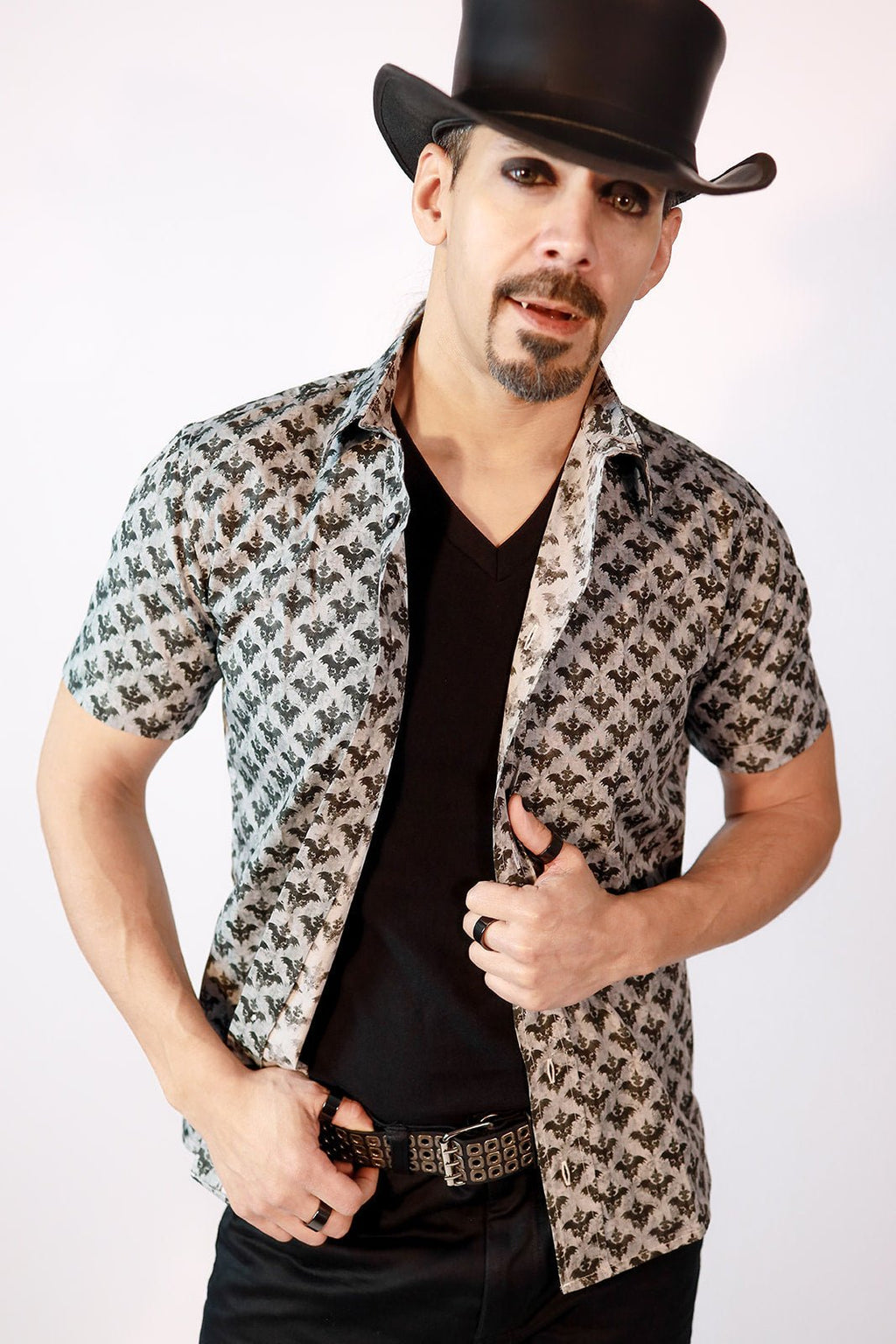 Damask Bat Button Up - Angel's House of Design Co.