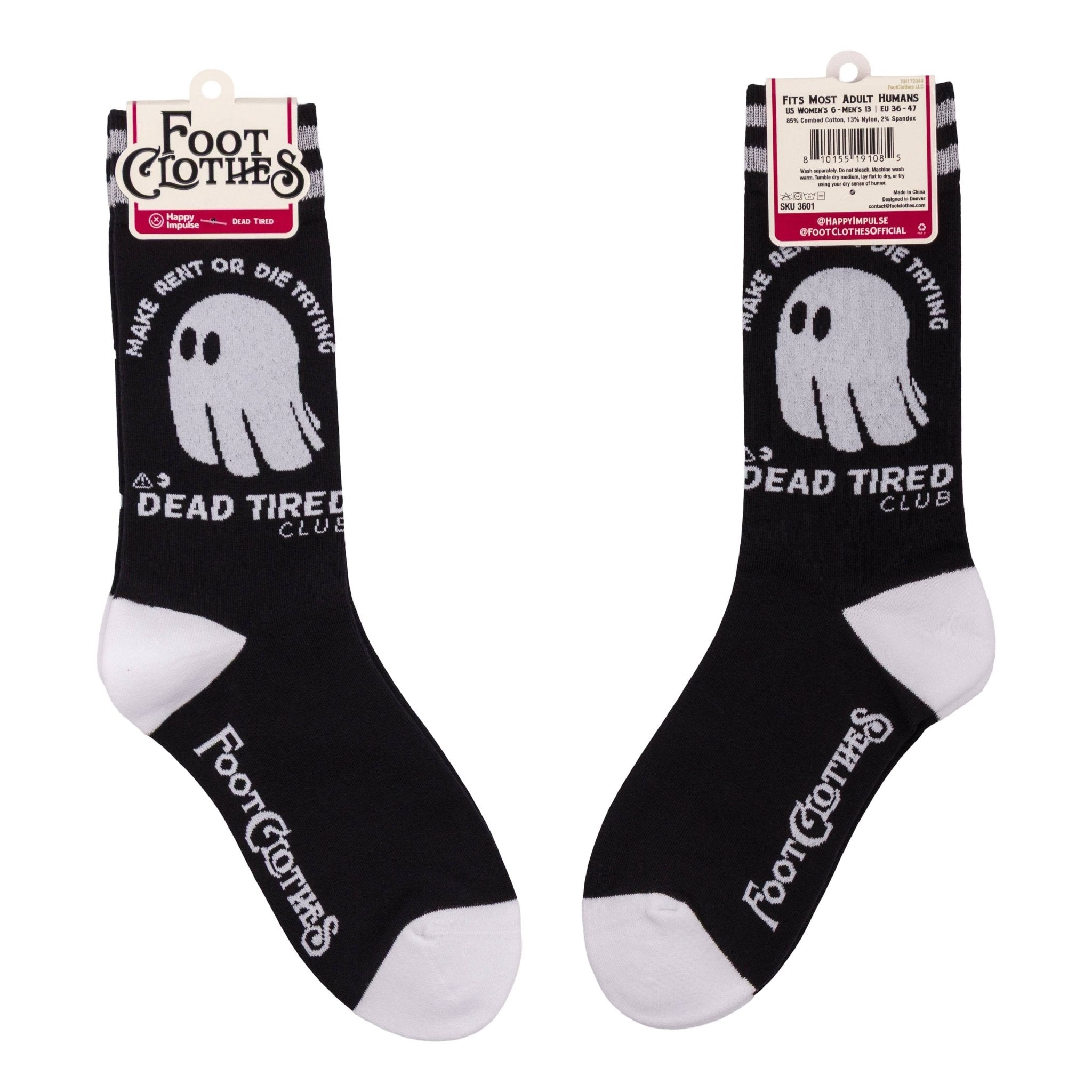 Dead Tired Crew Socks - Angel's House of Design Co.