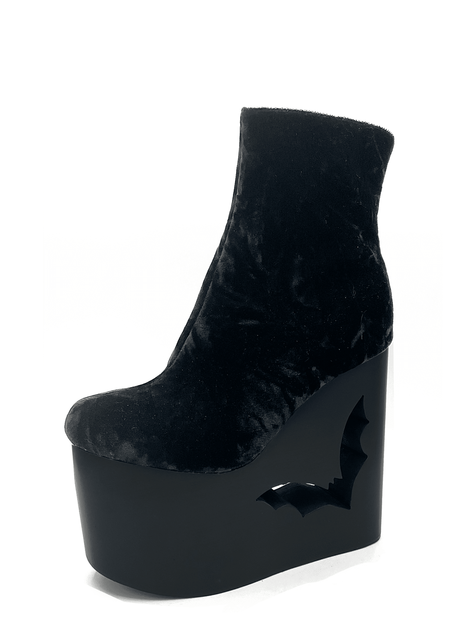 Deadwood Black Velvet Wedge Boot - Angel's House of Design Co.