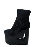 Deadwood Black Velvet Wedge Boot - Angel's House of Design Co.