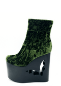 Deadwood Moss Velvet Wedge Boot - Angel's House of Design Co.