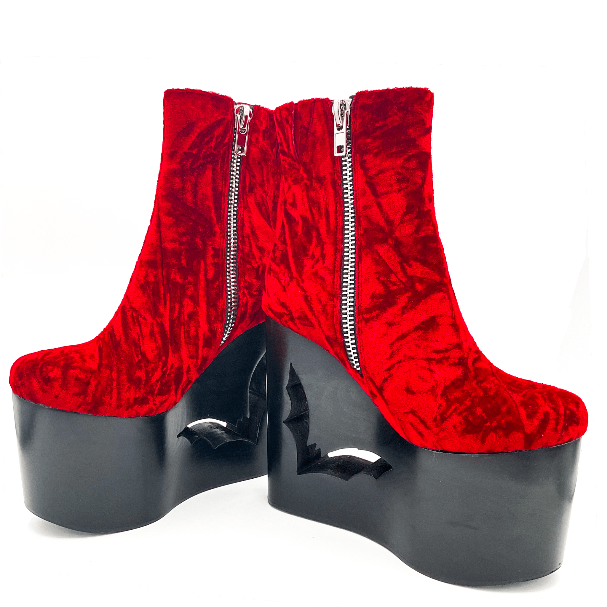 Deadwood Oxblood Velvet Wedge Boot - Angel's House of Design Co.