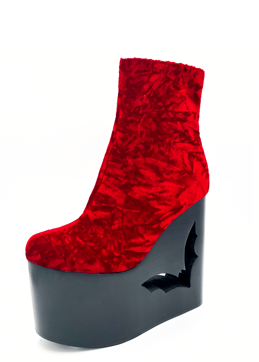 Deadwood Oxblood Velvet Wedge Boot - Angel's House of Design Co.