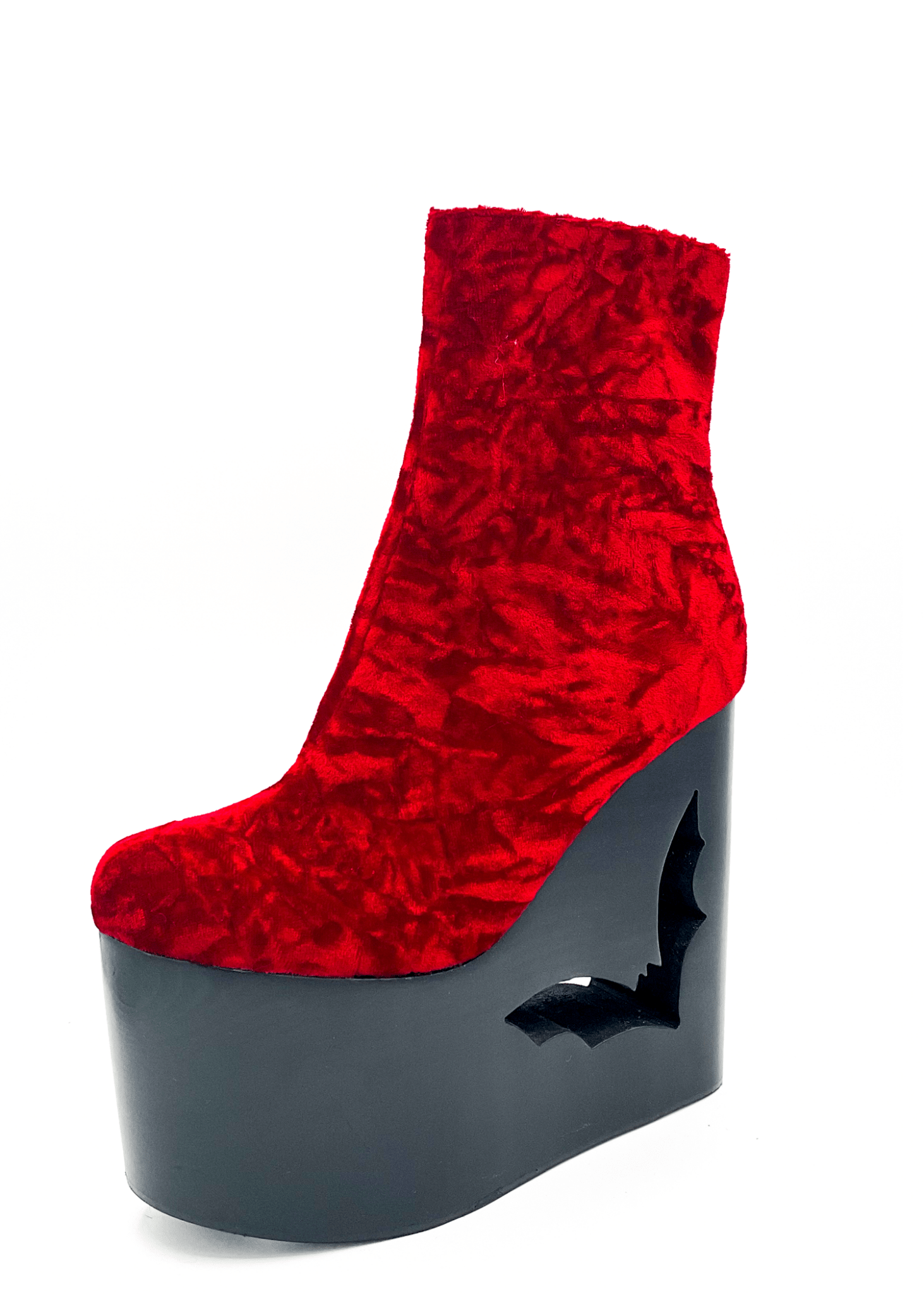 Deadwood Oxblood Velvet Wedge Boot - Angel's House of Design Co.
