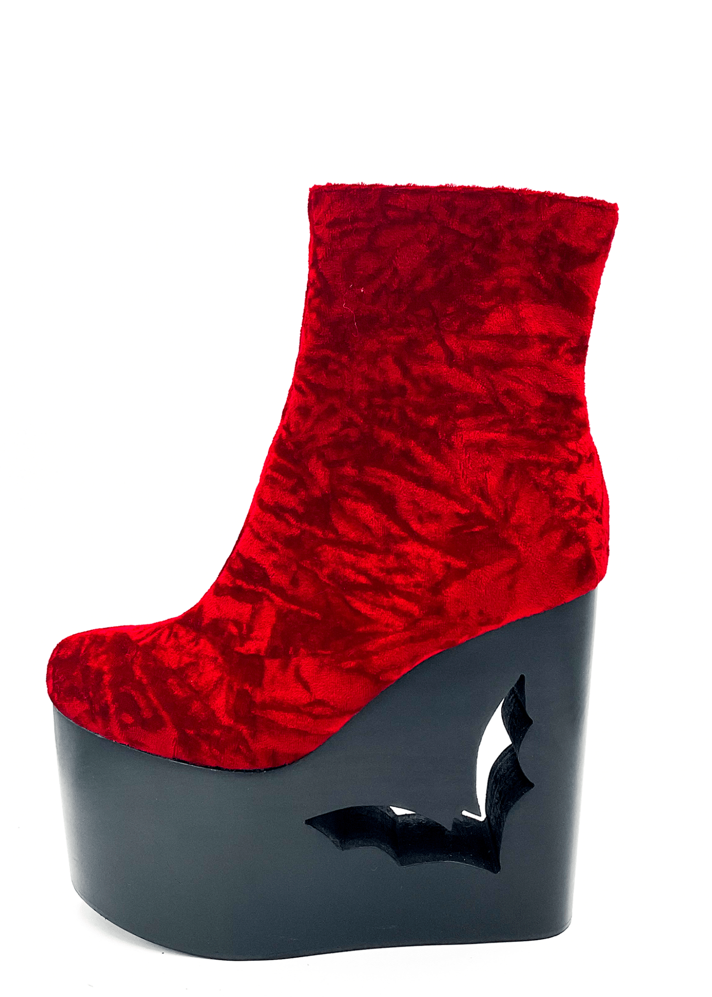 Deadwood Oxblood Velvet Wedge Boot - Angel's House of Design Co.