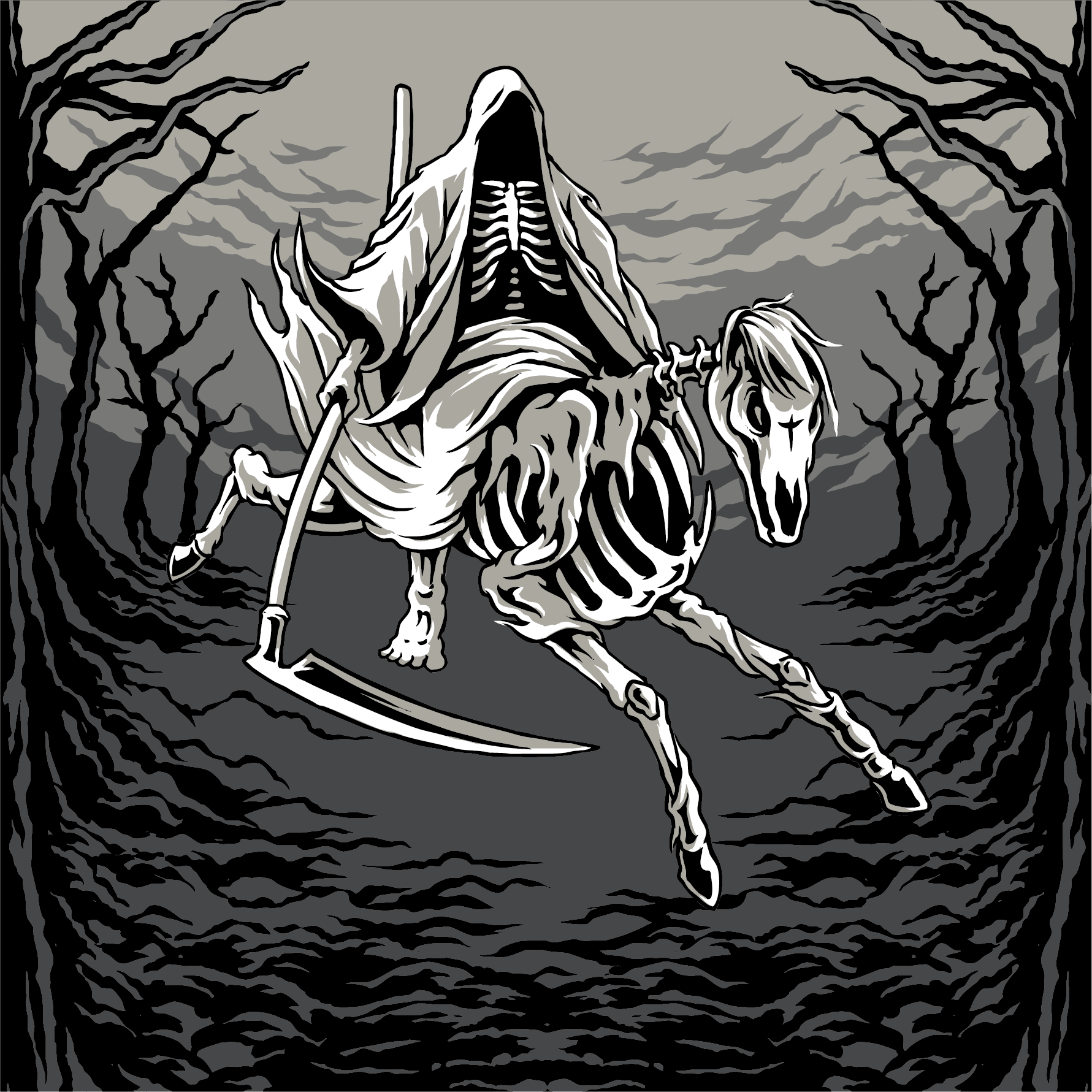 Death on a Pale Horse Crew Socks - Angel's House of Design Co.