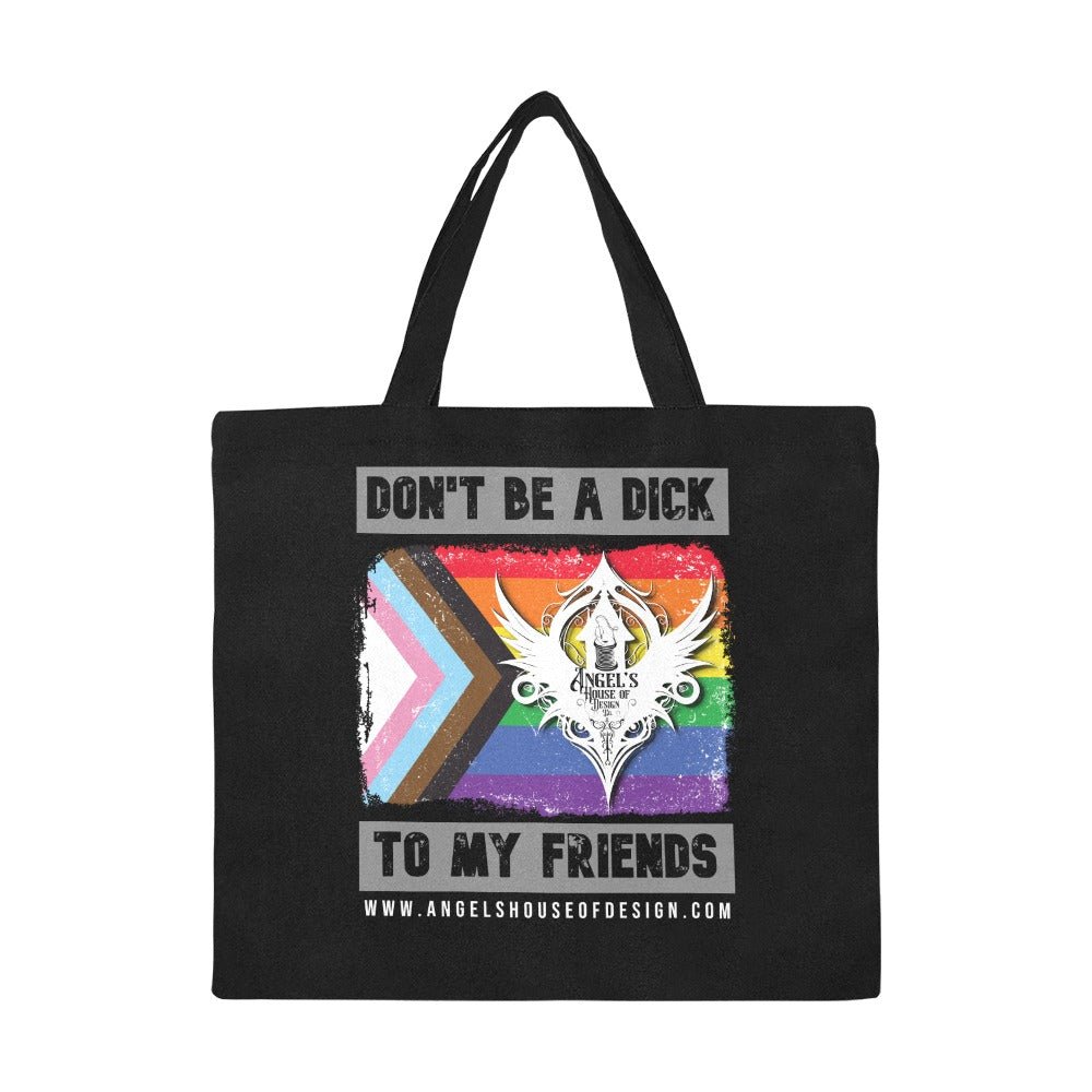 Don't Be a Dick All Over Print Canvas Tote Bag PRIDE 2025 - Angel's House of Design Co.